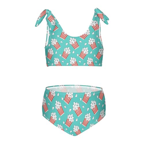 Toddler Girls Bikini Set Popcorn Swimsuits Kid Bowknot Swimwear 2 Piece Bathing Suit 3-12T