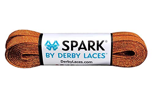 Dark Copper SPARK Shoelace for Shoes, Skates, Boots, Roller Derby, Hockey and Ice Skates (96 Inch / 244 cm)