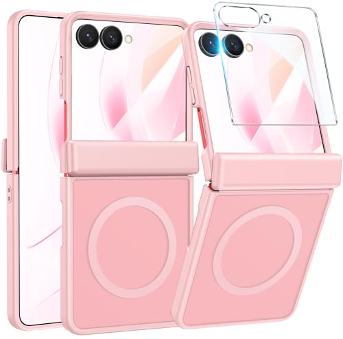 Image of FNTCASE for Samsung-Galaxy Z Flip 8 Matte Case with Hinge Protection | Compatible with Magsafe, Screen Protector, Military Grade Drop Shockproof Protective, Magnetic Translucent Phone Case