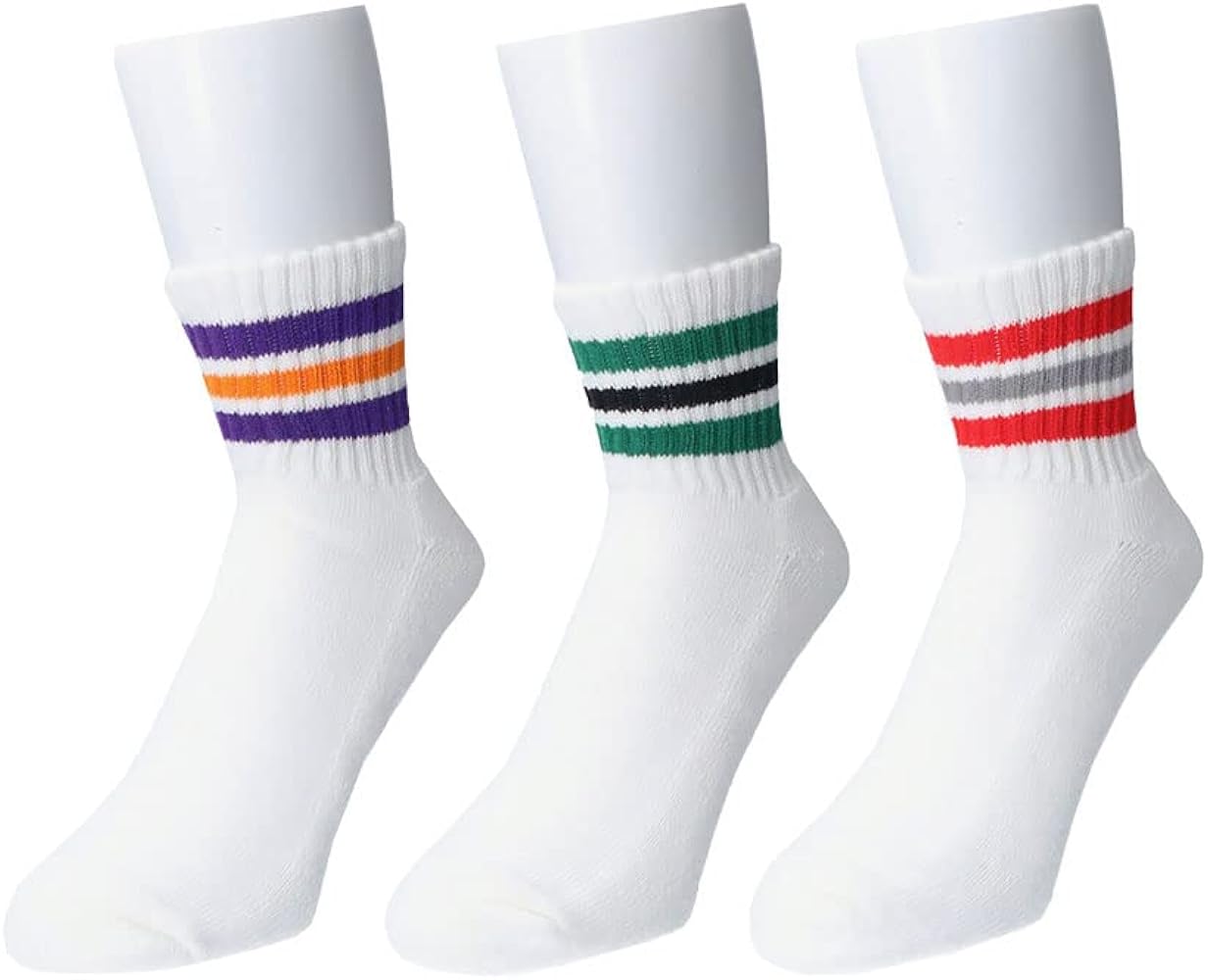 くつした Amazon | 【3足セット】FRUIT OF THE LOOM ライン ソックス