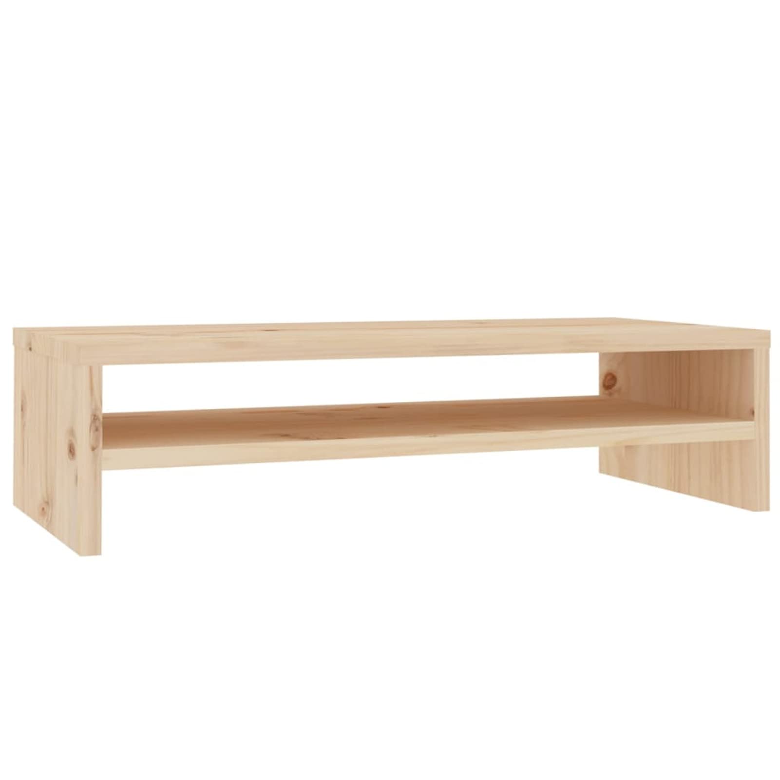 Supporto per monitor 50 x 24 x 13 cm in legno massello di pino, supporto da scrivania per monitor e computer portatili