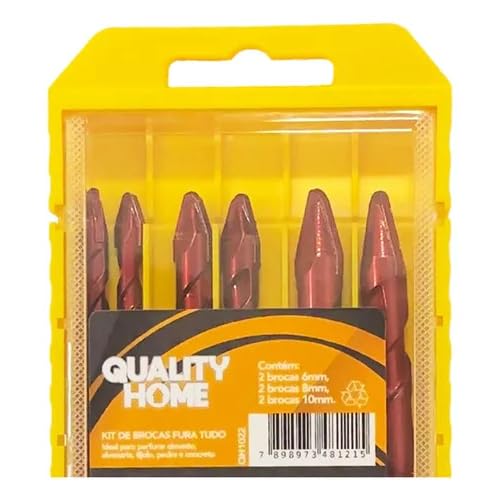 Broca Diamantada Quality Home 6/8/10mm Super Drill Fura Tudo