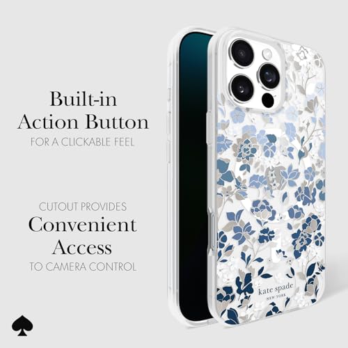 kate spade new york iPhone 16 Pro Max Case - Compatible with MagSafe - Designer Phone Case - Flowerbed Blue Gems by kate spade new york - Used condition - Image 4