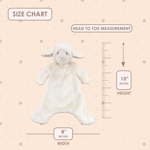 MON AMI Lamb Security Blankie for Babies – 15”, Plush Sheep Stuffed Animal Security Blanket, Baby Snuggle Toy, Unisex Newborn Gifts