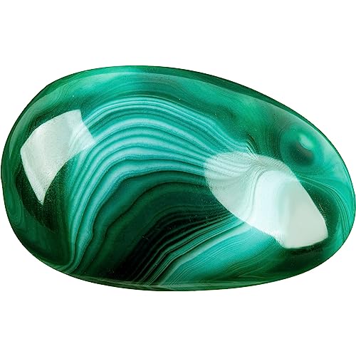 June&Ann Green Agate Palm Stones,Large Size, approx. 150g in Weight,Healing Gemstone Therapy Worry Crystal Stones for Meditation Chakra Balancing Collection, Irregular Shape …