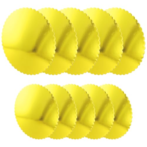 FESSOSKO 10 bases redondas para tartas doradas, 25 cm y 30 cm, reutilizables, de cartón, para transportar tartas y tartas
