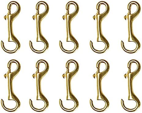 CHALLENGER Lot of (10) 5/8" x 4" Solid Brass Open Ended Trigger Bolt Snaps for Horse Trailer, Outdoors 40386-10