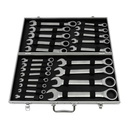 Juego de llaves de carraca de 22 piezas, 6-32 mm, con caja de almacenamiento, para colocar muebles
