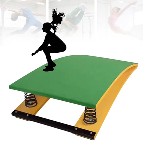 Trampolín de Gimnasia para Adultos,Puente de Salto Curvo para niños,trampolín Profesional Resistente con resortes,Equipo de práctica de Madera Dura Antideslizante,4 Springs 120×60×26cm