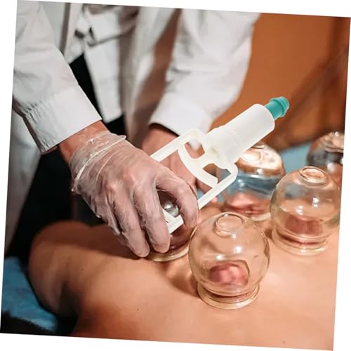 GALPADA kit de 2 piezas de ventosas con bomba manual de vacío para terapia china, dispositivo resistente de succión manual miniatura 7