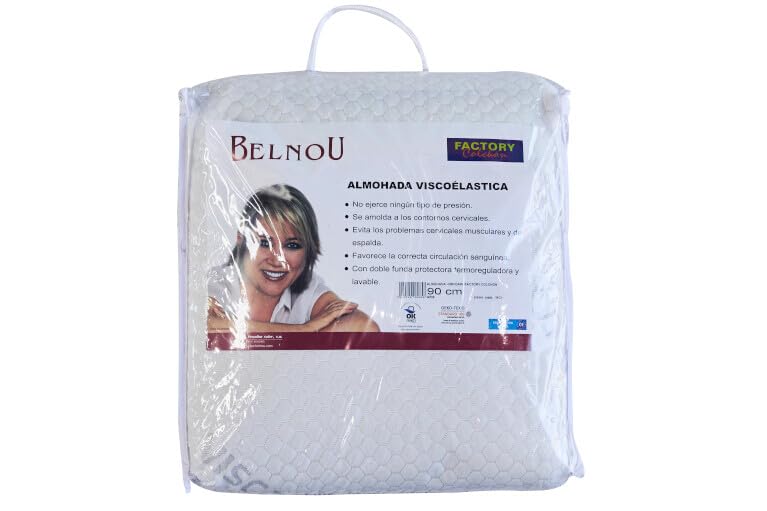 FACTORY COLCHON - Almohada ViscoAir 150cm Funda Extraíble Hipoalergénico Reversible Verano-Invierno Tejido 3D System Viscoelástico Visco Air