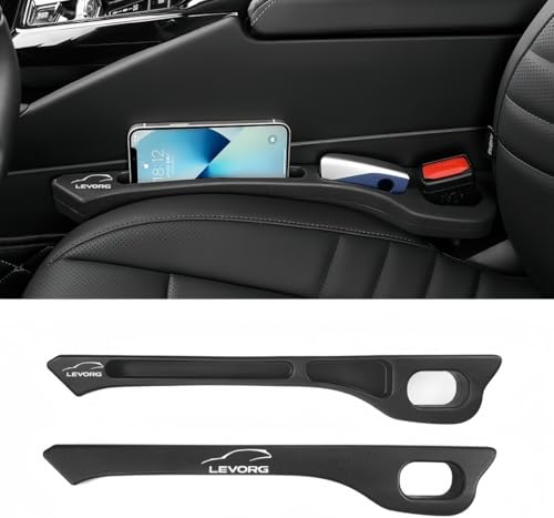 新型レヴォーグ LEVORG VN系/VM系 車センターシート隙間充填クッション 漏れ防止ストリップ アクセサリーボックスコンソール 取り付け簡単 小物落下防止 運転席 助手席 様々な車種に対応 カーアクセサリー 2点セット (ブラック, レヴォーグ LE