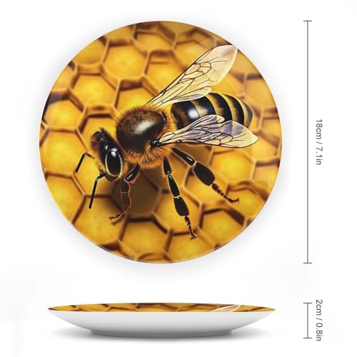 Plato Decorativo de Porcelana Bone China Amarillo Miel 7 pulgadas miniatura 2