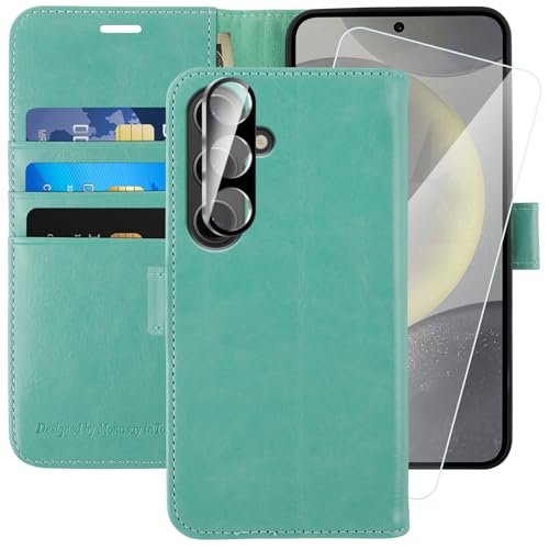 MONASAY Wallet Case for Samsung S24+ Plus with 3 Card Holders - Mint