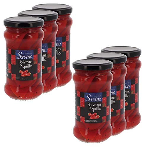 Lot 6x Poivrons piquillo - Les Saveurs de Savino - pot 225g