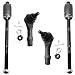 Detroit Axle - New 4-Piece Front Suspension Kit - All 4 Inner and Outer Tie Rod Ends- fits 4.0L 4-Door Models ONLY