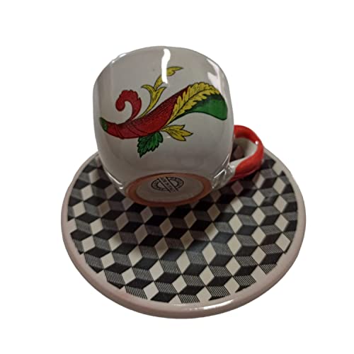 tazzina da caffe' con vassoio asso di bastone napoletano