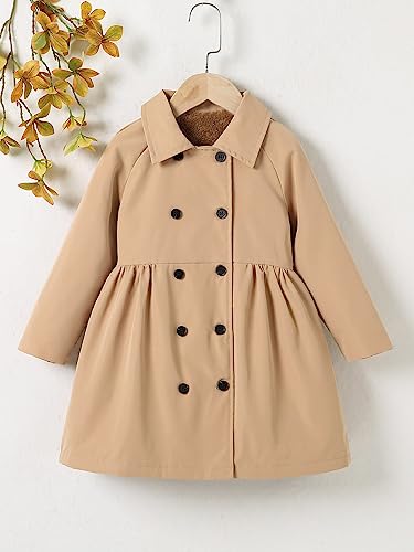 SOLY HUX Toddler Girl's Double Breasted Long Sleeve Trench Coat Teddy Lined Outerwear Winter Pea Coats3