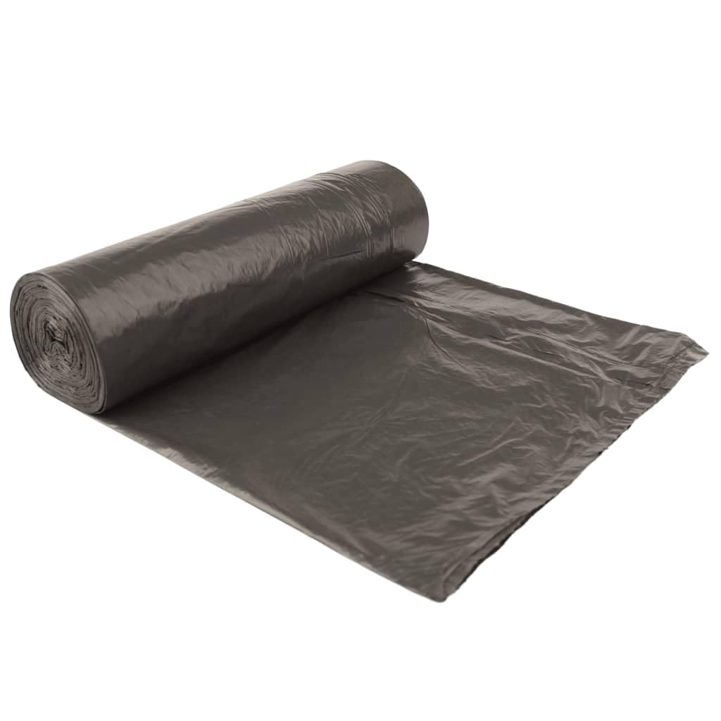 Bolsas de basura con cordón de 35 L, 250 unidades, color negro, de LDPE, para el hogar, oficina, jardín, con asa y eliminación de residuos a prueba de fugas