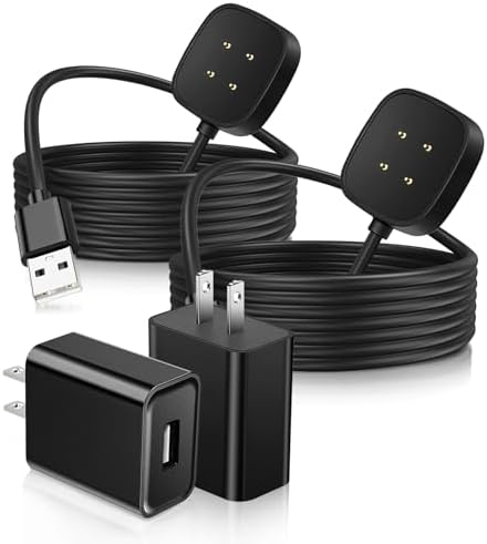 2 Pack Fast Wall Charger for Fitbit Sense/Sense 2/Versa 3/Versa 4 Replacement USB Charging Cable Cord for Fitbit Smart Watch 3.3ft image 5