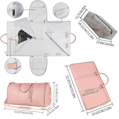 Zentotex Deluxe Foldable Travel Bag with Wheels, High Capacity Folding Suitcase (All-Match White)4