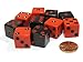 Set of 10 Six Sided Square Opaque 16mm D6 Dice - Inverse Black and Red by Koplow Games