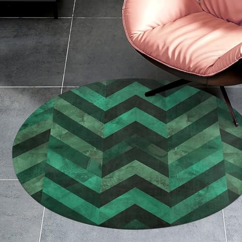 Alfombra lavable pequeña con estampado verde esmeralda de tacto suave 3