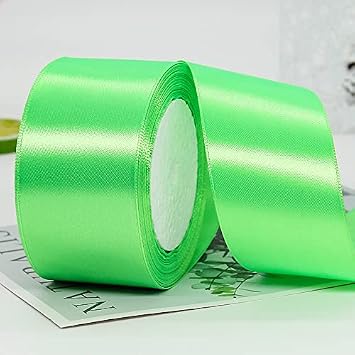 YYCRAFT Apple Green Solid Satin Ribbon 1.5 Inch,50 Yards Craft Fabric Ribbon for Gift Wrapping Floral Bouquets Wedding Party Decoration
