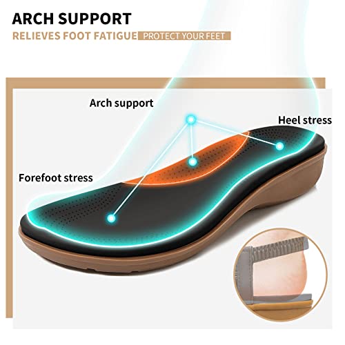 Littleplum Womens Sandals Arch Support Slingback Sandals Summer Beach Shoes Ankle Strap Thong Elastic Flat Sandals For Women Black Size 7 #TOP1