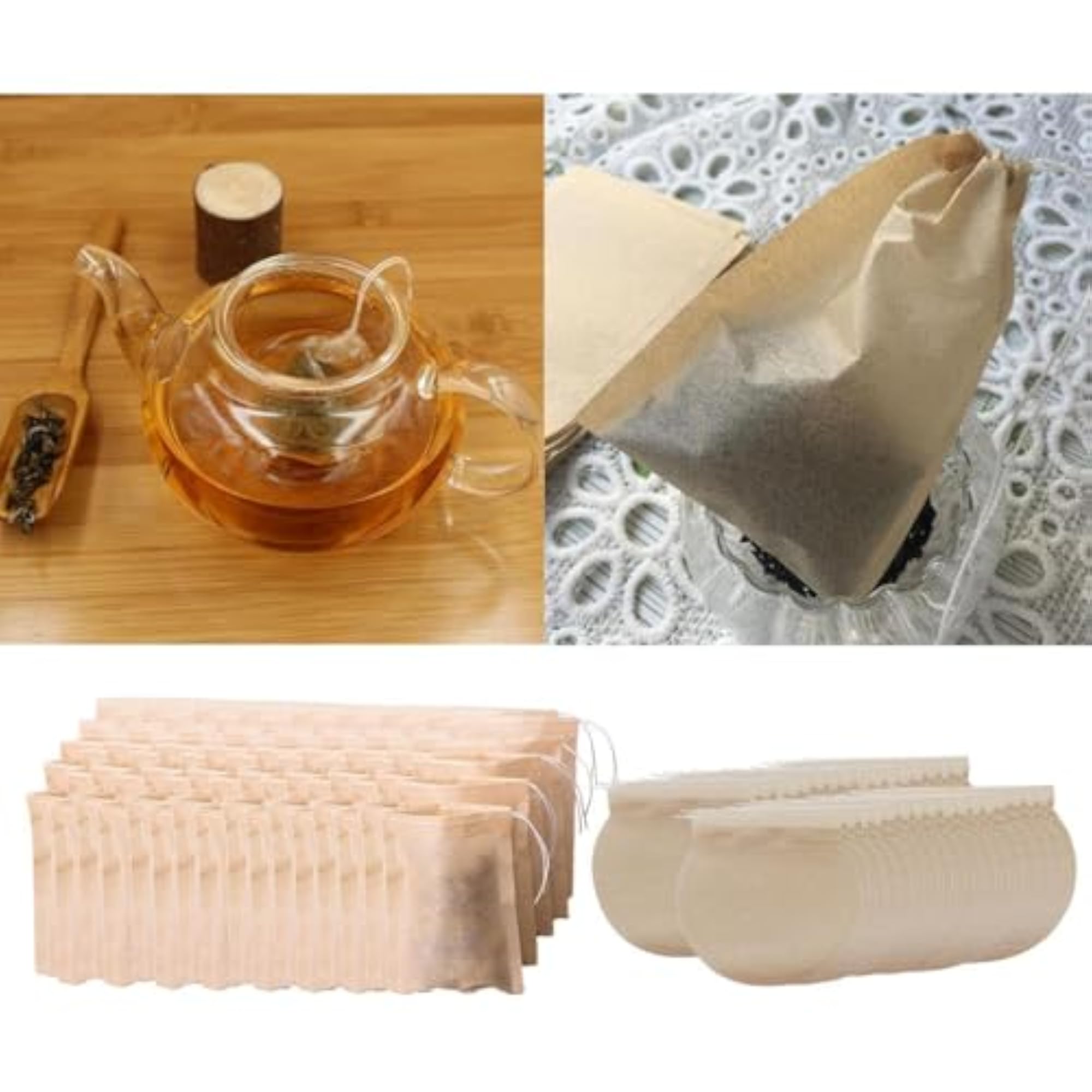 400pc Empty Teabags Drawstring String Heat Seal Filter Paper Infuser Bag