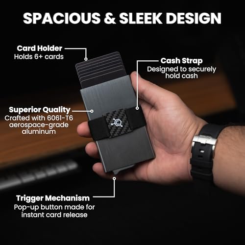 Image of CODE 118 Wallet for Men - Slim Minimalist Aluminum Magnetic Card Holder - RFID Blocking Front Pocket Mag Safe Wallet with Strong Magnet Attachment (Brushed Grey)