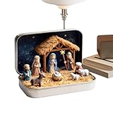 Tuxuseo Presepe In Miniatura Della Sacra Famiglia In Latta - Decorazione Da Tavolo Di Natale Per Re-gal E Camino