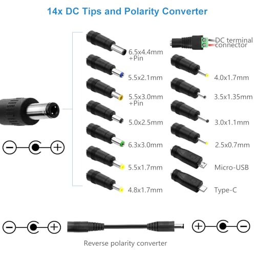 SHNITPWR 30W Universal Power Supply 3V 4.5V 5V 6V 7.5V 9V 12V Adjustable Variable AC/DC Adapter with 5V 2.1A USB Port, 100V-240V AC to DC 3V~12V Converter 0.5A 1A 1.2A 1.5A 2A 2.5A Max with 14 Tips - Image 5