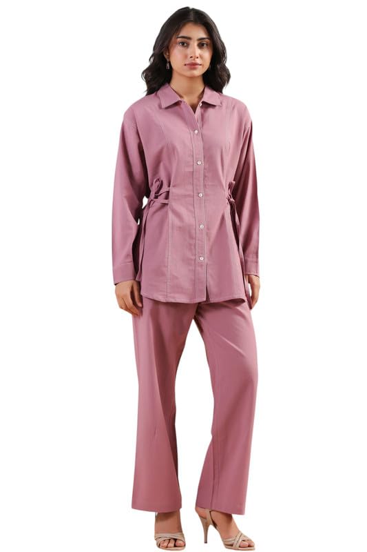 jisora Women's Pink Solid Cotton Co-ord Set-picture-31