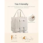 LOVEVOOK Large Travel Duffle Bag for Women, 45L Weekender Bags with Shoe Compartment & Wet Pocket, Quilted Carry On Personal Item Bag, Overnight Hospital Bags for Labor Delivery Beige - Image 4