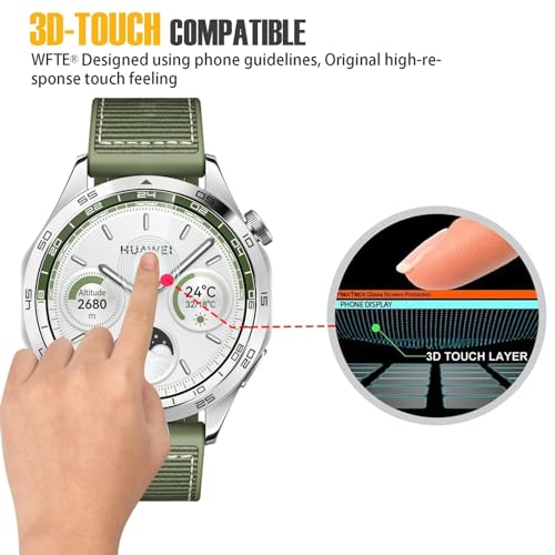 Azonee (4Pack) Premium Screen Protector for Huawei Watch GT 4 46mm Tempered Glass Film Guard Cover Genuine Glass One Push Super Easy Installation