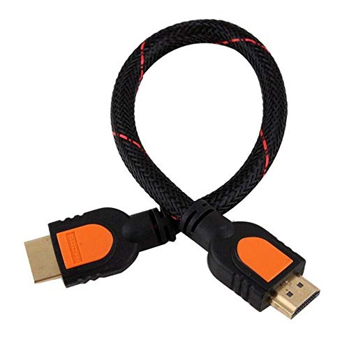 ELECTROPRIME 1 Foot Short HDMI Cable for HD TV 3D 1080p One Feet HDMI 1.4 Braided Gold X1J2