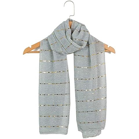 World of Shawls Evening Wrap Stole Shawl For Wedding, Bridesmaid, Parties, Prom Scarf (Sequin Light Silver) Cover