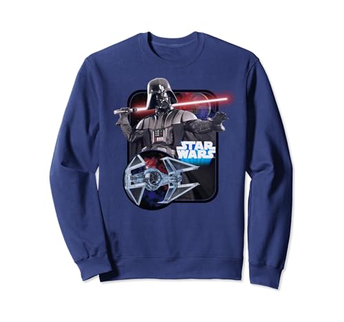 Sweat Dark Vador Star Wars avec sabre laser imprimé au dos pour fan de la saga