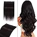 Benehair Clip in Hair Extensions Real Human Hair Black Straight Clip in Human Hair Extensions 3/4 Full Head 5 Clips 20 Inch One Piece Hair Clip in for Women with Thinning Hair(#1B Natural Black, 20ã€ƒ)