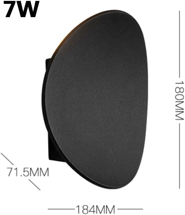 Lámpara de pared LED aluminio 7W interior dormitorio luz blanca negro 3