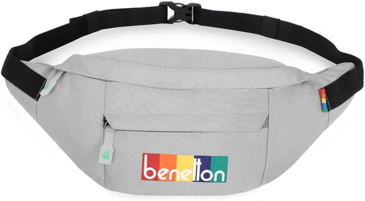 United Colors of Benetton Trellis Unisex Polyester Waist Pouch Bags & Cases - Dusty White