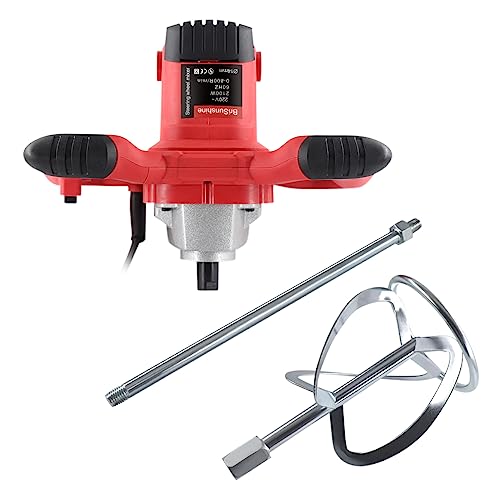 BriSunshine Mörtelrührer Rührwerk (2100W, 0-800r/min Drehzahl, 6 einstellbaren Geschwindigkeiten, Arretierbarer Schalter), Rührgerät Mörtel für Industrie und Haushalt