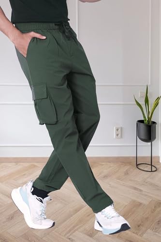 Pantalon cargo homme pour éviter les sacs avec poches et cordon réglable