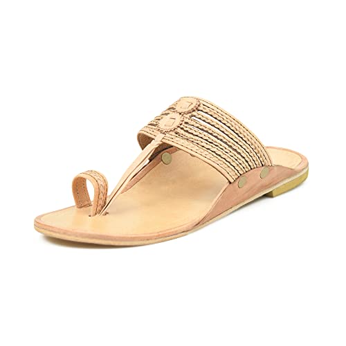 Image of Stepfox Men's Genuine Leather Kolhapuri Chappals | Handcrafted Traditional Ethnic Footwear for Weddings, Festival | Comfortable and Durable Handmade Indian Leather Slipper for Men