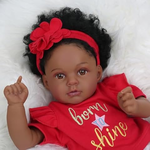Kaydora Lifelike Reborn Black Girl, 20 Inch Realistic Newborn Baby Dolls That Look Real, Vinyl African American Reborn Baby Doll with Soft Body Best Gift for Kids Age 3+ Cover