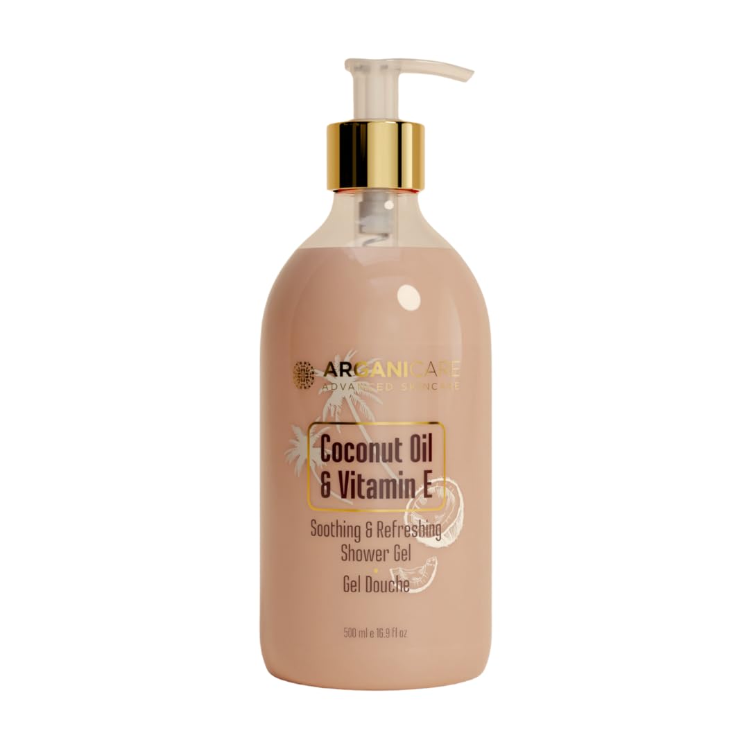 Arganicare | Shower Gel – Coconut Oil & Vitamin E | Nourishing Daily Cleanse | Soft & Smooth Skin Feel | All Skin Types | 500 ml