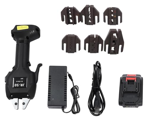Alicates de crimpado eléctricos portátiles con 6 matrices intercambiables y cargador de batería 4