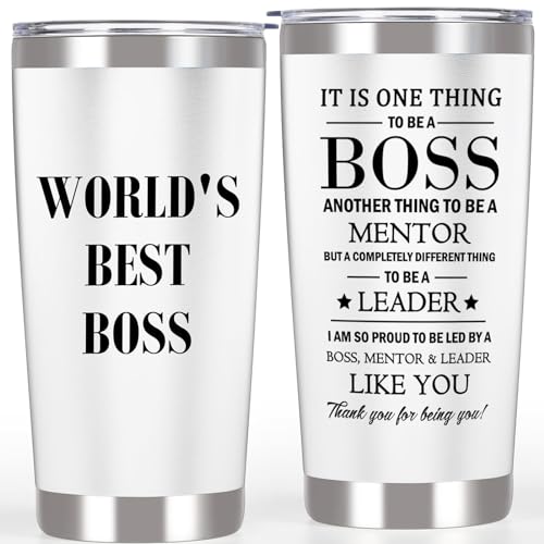 Breezy Valley Boss Gifts for Women Men Boss Tumbler, Appreciation Gifts for Boss Manager - Worlds Best Gifts for Boss Supervisor Female Male, Bosses Day Gifts Cup Mug for Him Her Mentor Leader