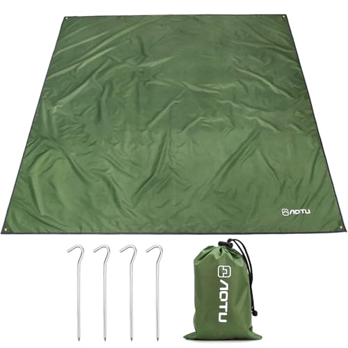 Jeinbuil Zeltplane Tarp Wasserdicht 2.2x1.5 m Zeltunterlage Camping Zelt Tarp mit Tragetasche und 4 Heringe für Ourdoor Camping